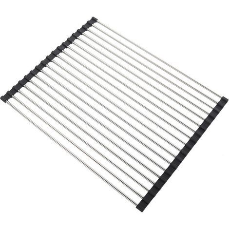43 x 35 cm Egouttoir Vaisselle Pliable, Séchoir Vaisselle Énroulable, Egoutoire Evier Cuisine, Égouttoir Roulant, Enroulement, Roll Up Pliable, Egouttoir Grille Séchage, pour Cuisine (1/5)