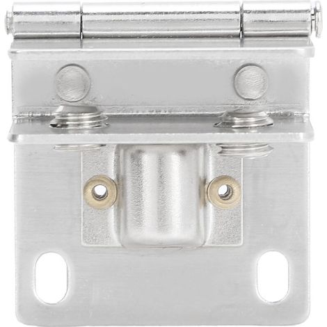 Pivot pour porte vitrée en acier inoxydable, fixation clip sans perforation S, pour vitrine/cabinet (1x pivot + 2x joint, 40x45x23mm) (1/4)