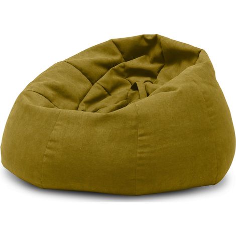 Pouf poire en tissu Komo-Vert olive (1/5)