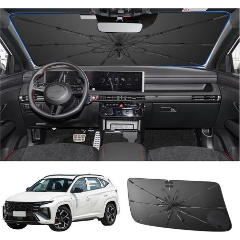 [2026 New Upgrade] Foldable Sun Umbrella for Tucson NX4 Windshield Upgraded Model 2022-2025 Car Parasol UV Protection Foldable Front Parasol, Easy to Install (1/5)