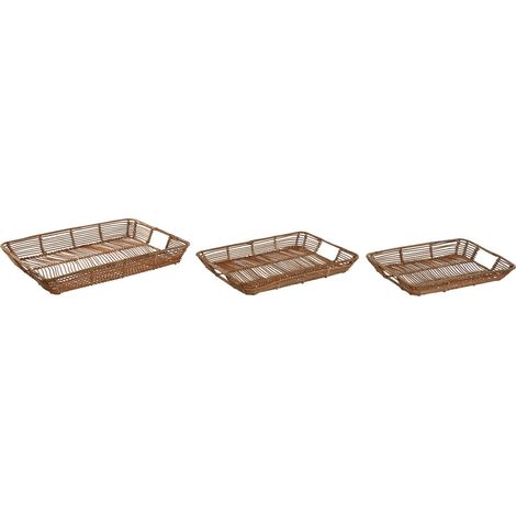 Bandeja Set 3 Ratan Metal 44X32X6 Natural (1/4)