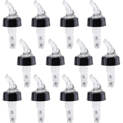 Lot de 12 doseurs automatiques pour bouteilles, becs verseurs de 30 ml anti-fuites, doseur rapide pour spiritueux, vins et cocktails, distributeur pour bar à domicile. (1/5)