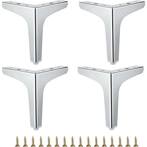 Set mit 4 Metallmöbelfüßen – 15 cm dreieckige Füße – Tragkraft 136 kg – Montage in verschiedenen Richtungen möglich (1/5)