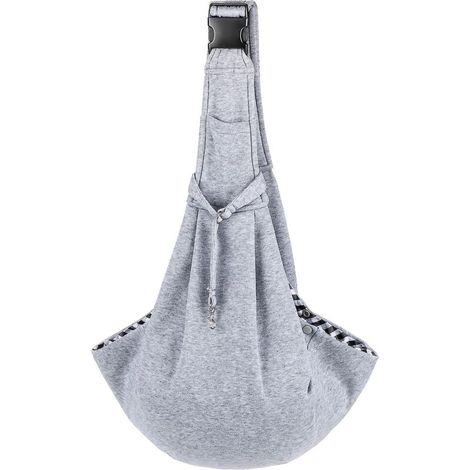 Atmungsaktive und verstellbare graue Schultertasche für kleine und mittelgroße Hunde (1/5)