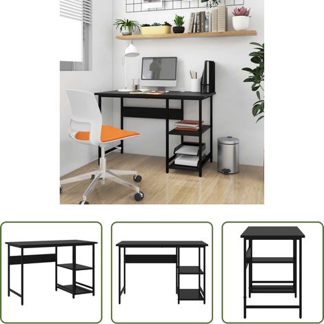 Schreibtisch - Computertisch Schwarz 105x50x72 cm MDF und Metall (1/5)