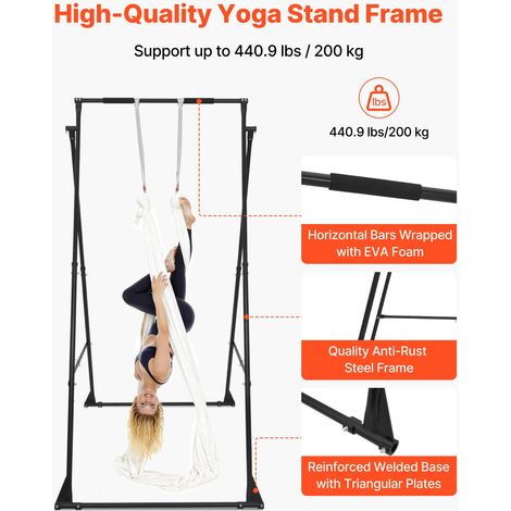 Structure Balançoire pour Yoga Aérien avec Hamac de 6 m, Portique pour Hamac et Yoga avec Charge Max. 200 kg, Support de Traction Triangulaire, Réglages Horizontal et Vertical, pour Pilates (1/5)