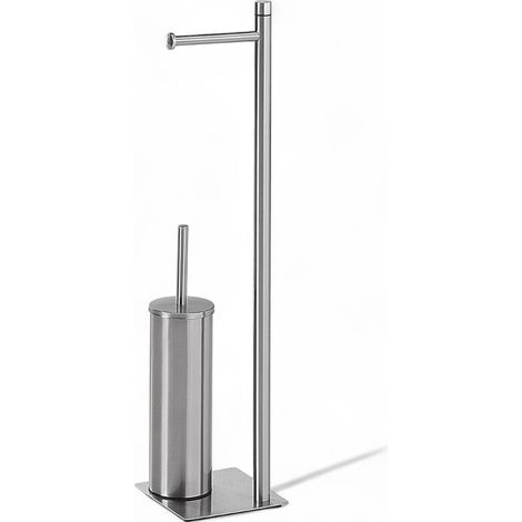 Piantana con portarotolo e scopino wc in acciaio inox cromo Trilly (1/3)