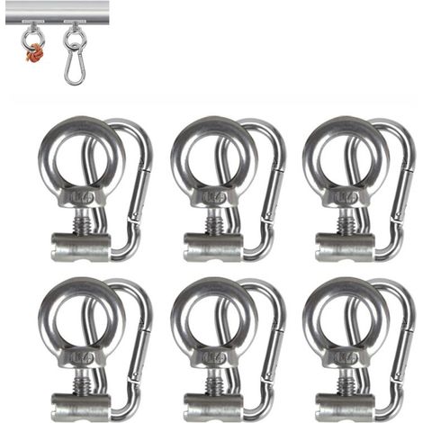 Un ensemble de 6 butées de rail pour auvent avec mousquetons, convenant aux camping-cars, tentes et accessoires de camping.