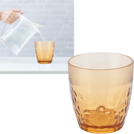 Gobelet à eau en acrylique transparent, chope à bière en polycarbonate, verre anti-chute pour restaurants, bars, fêtes et famille (cuivre) (1/5)
