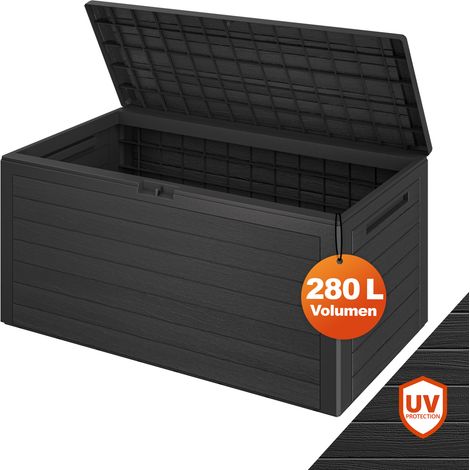 Deuba Garden Storage Box Outdoor Cushion Tool 280L Chest 120x45x60cm Plastic Deck Container Patio Balcony Terrace