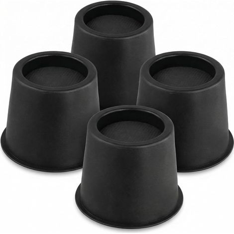 Lot de 4 rehausseurs de lit Ronds de 10 cm, rehausseurs de Meubles Ronds Robustes, jusqu'à 990 kg, pour lit, canapé, Chaise de Bureau, réfrigérateur (1/5)