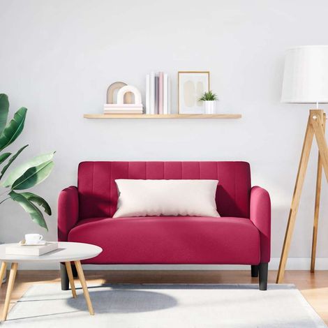 vidaXL Canapé causeuse rouge bordeaux 109 cm velours (1/5)