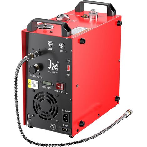 Compresseur d'air PCP portable, moteur puissant de 350 W, max 5800 psi/40 MPa, convertisseur domestique intégré, refroidissement de l'eau et des ventilateurs, 5 heures de travail (1/5)