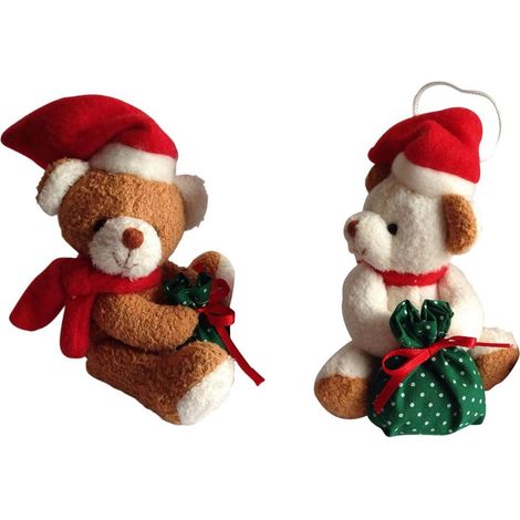 2 décoration de sapin Petites peluches Ours 10 cm