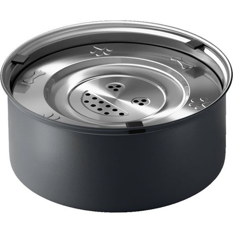 Gamelle anti-éclaboussures pour chien 3L en acier inoxydable avec tapis antidérapant, idéale pour les chiens de taille moyenne. Couleur : noir. (1/3)