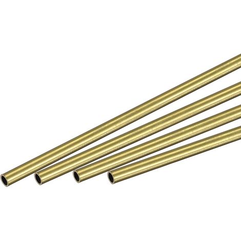 sourcing map Brass Tube Round 2mm External Diameter 0.25mm Wall Thickness 300mm Pipe Length 4 Pcs (1/5)