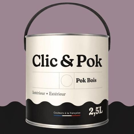 Peinture Bois Extérieur – POK BOIS - 2,5L - RAL 4009 - Violet pastel- Résistante aux intempéries - Ne s'écaille pas