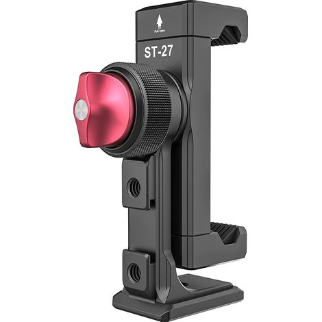 ST-27 Aluminium-Smartphone-Stativadapter für iPhone mit Arca-Swiss-Handyhalterung, 1/4"-Klemme, 360°-Drehung zum Vloggen (1/5)