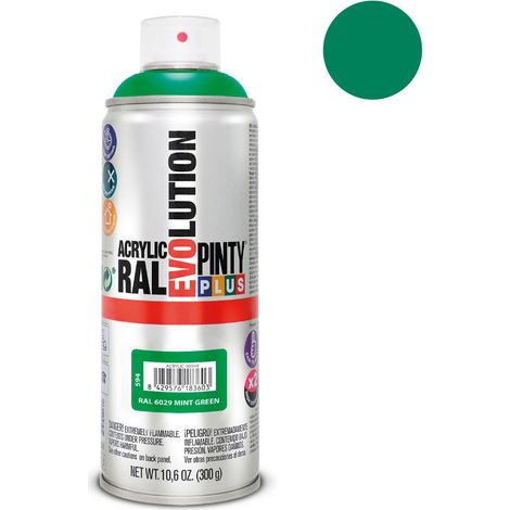 Peinture Aérosol Vert Menthe Séchage Rapide, Finition Brillante, Couleur Ral 6029 - Pinty Plus (1/2)