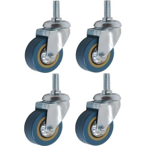 Lot de 4 360° Roulettes pour Meubles 75mm M10 Roulette Charge Lourde Pivotante (1/5)
