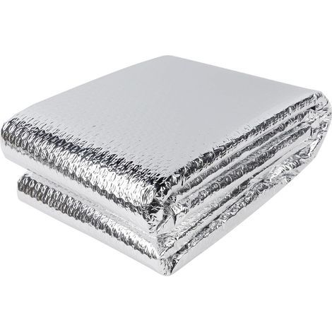 Film isolant réfléchissant à bulles, isolation en feuille d'aluminium double face, couverture de porte de garage résistante aux intempéries, convient aux fenêtres, camping-cars, sous-sols, hiver et ét (1/5)