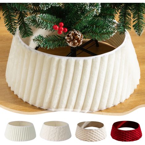 Arceau Pour Arbre De Noël - 60 x 40 x 20 cm - Tissu Doux - Motif Rayé Rustique - Blanc Rouge - Pour Décoration Intérieure - 1 Pièce (1/5)