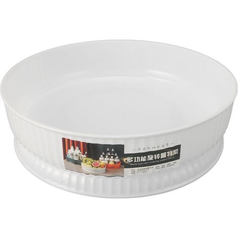 Plateau tournant de rangement de cuisine 360° rotatif, support pour épices stable et élégant, organisateur blanc pour maison (1/5)
