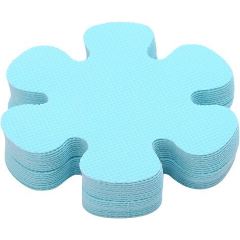 Sollbry 20Pcs Autocollants de Baignoire Tapis Antiderapant Baignoire Fleurs Adhésifs Caoutchouc bande Autocollants Étanche Pour Baignoires Salle de Bain Douche Cuisine Bleu 10cm (1/5)