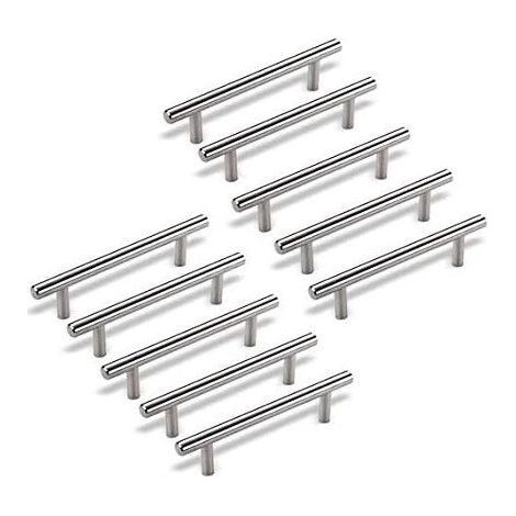 10 x Bogengriffe, Türknöpfe, Schubladengriffe und Knöpfe, Schrankgriffe aus Edelstahl Ø 12 mm (Bohrabstand - 160 mm) (1/5)