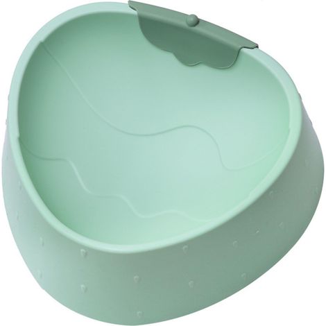 Pet Neck Protection Bowl Cartoon Strawberry Anti Spill Edge Non Slip Elevated Cat Food Bowl Green