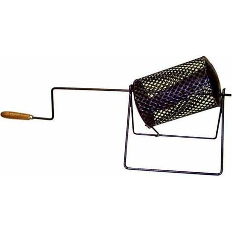 Sartén de castañas giratoria con mango de madera de 40 cm