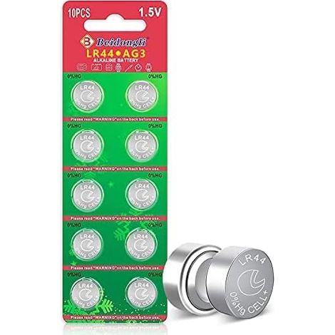 AG13 LR44 Pile Bouton Alcaline 1.5V, Lot de 10 (357/357A/L1154/A76/GPA76), sans Mercure,[3 Ans Garantie de Stockage] (LR44-10p) (1/5)
