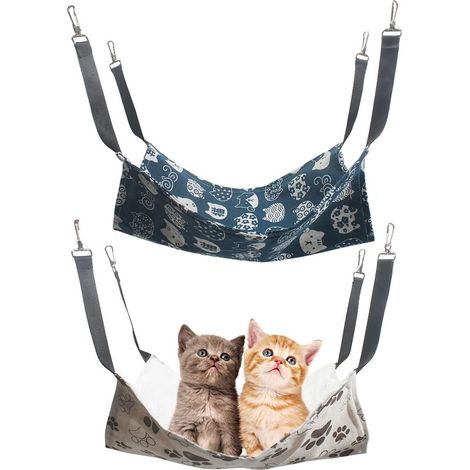 Cat Hammock 2PCS Hammock Bed Swing Mattress Cat Cage Blanket Hanging Bed Hammock Window Cat Hammock Breathable Cat Hanging Bed Double Layer Cat Cage Pet Hammock (1/5)