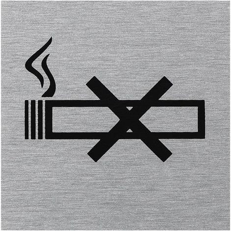 Aluminium door sign " pictogram no smoking " 60x60mm