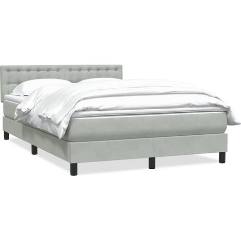 Maison Exclusive - Sommier à lattes de lit et matelas gris clair 160x220cm velours