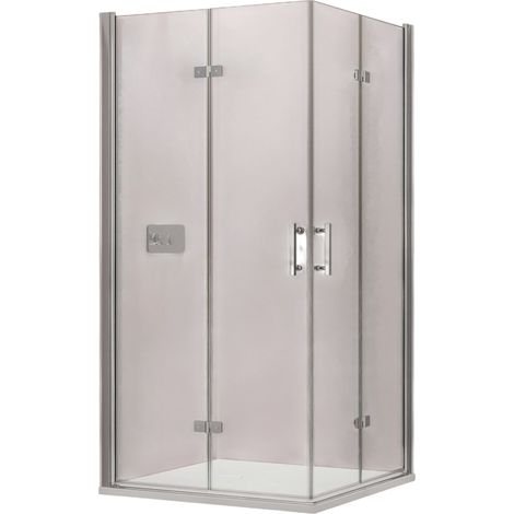 BERNSTEIN - Box doccia angolare 80x75x195cm (LxPxH) vetro 8mm, 2 ante pieghevoli, profilo cromato - DX213 80 cm, 75 cm