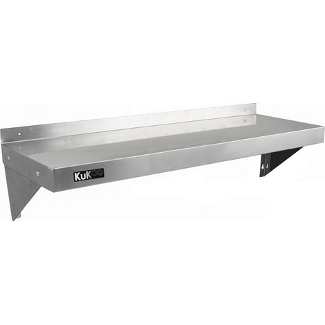 KuKoo - 2 Estantes de Pared 125cm x 30cm de Acero Inoxidable para Café, Bar y Restaurante Estante Cocina Organizador Estante Metalico Cocina Pared Kitchen Wall Shelves con 2 Paños Microfibra GRATIS (1/4)