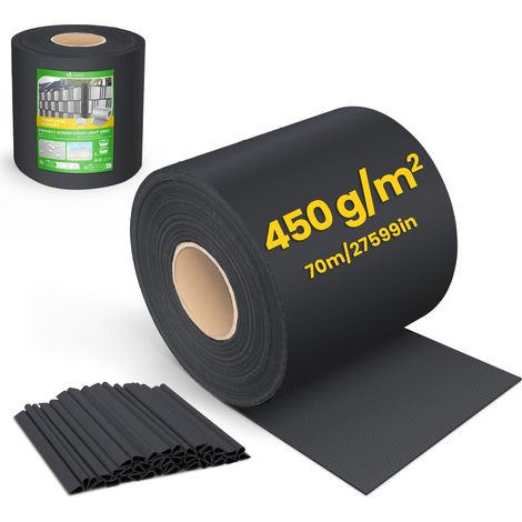 Brise Vue Occultant Clôture en PVC 450 g/m² Protection Visuelle pour Jardin Lamelle Occultation 19 cm x 70 m avec 40 Clips de Fixation pour Panneau Grillagé Clôtures Rigides Noir (1/5)