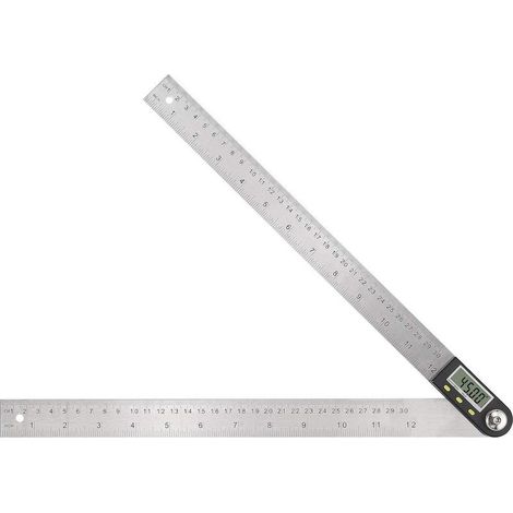 Rapporteur d'Angle Numérique 300mm Numérique Angle Finder Rapporteur Numérique en Acier Inoxydable avec Affichage LCD HOLD/ZERO Button Mesure de Longueur/Angle pour Menuiserie,Construction (1/5)