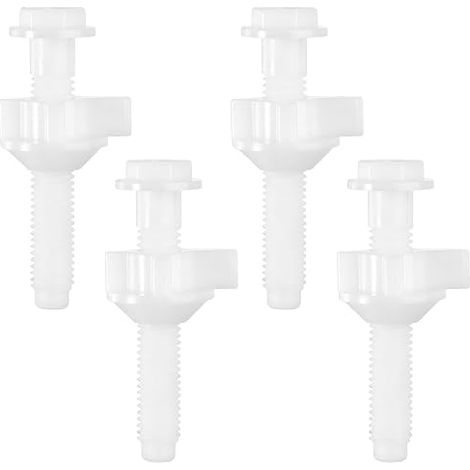 Universal Toilet Seat Screws Replacement Toilet Seat Bolts and Nuts for Toilet Seat Hinges Rust Resistant Fixing 4 Pack White (1/4)
