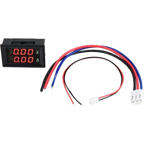 3-stelliges DC 0-100V 50A/10A Voltmeter-Amperemeter-Anzeige mit zwei LED-Anzeigen (Rot & Rot-10A)