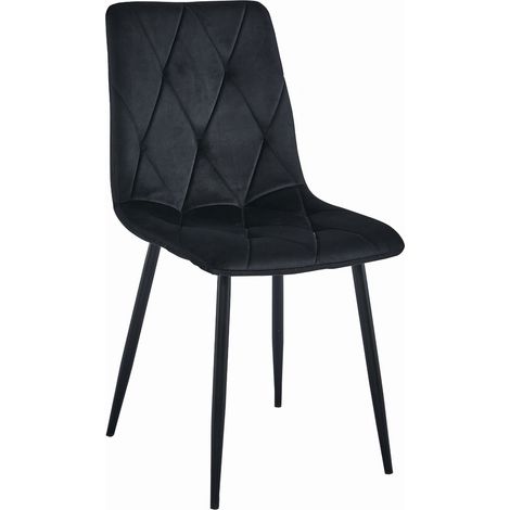 Sedia LIBRA in velluto nero con gambe in metallo (1/5)