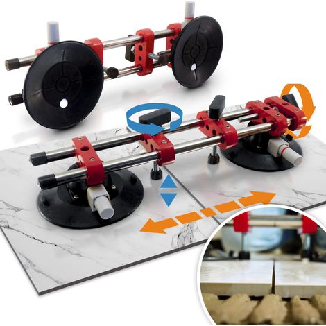 Glashalter Strend Pro, Saugheber, 2-Kuppel, Nivellierhilfe für Fliesen und Verkleidungen, professional, max. 150 kg (1/5)
