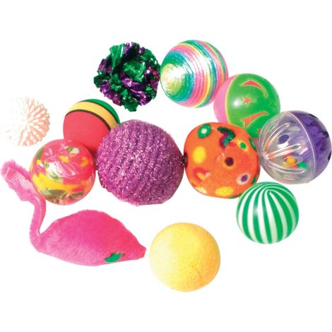 Un lot de 12 balles pour chats - zolux