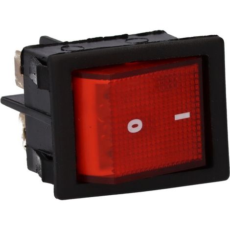 Interruptor bipolar rojo 30x22 mm. 4 faston (1/2)