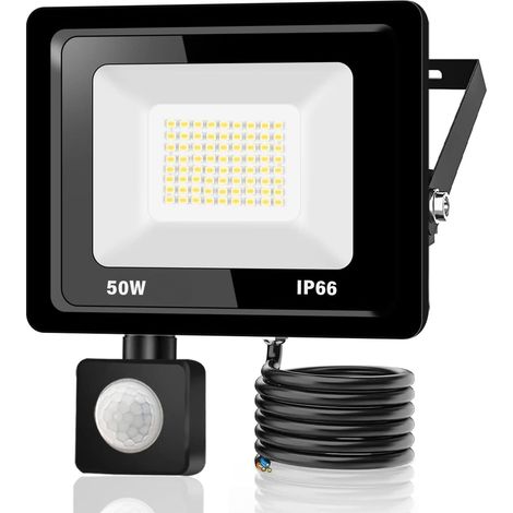 50-W-LED-Außenstrahler, 5000 lm, Schutzart IP66, warmweißes Licht (3000 K), Energieklasse F