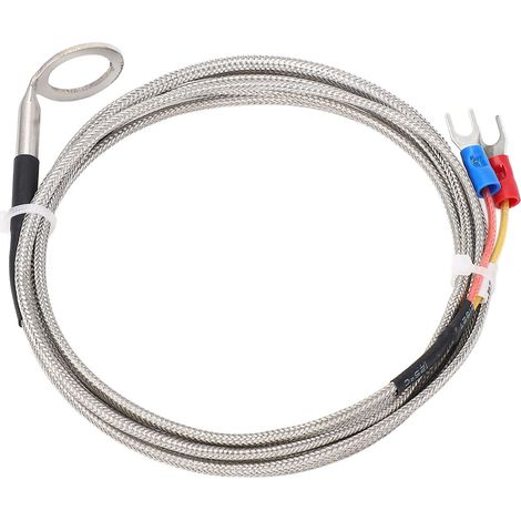 Capteur de température de type K, thermocouple en acier inoxydable pour la mesure de la température de culasse des moteurs automobiles, avec rondelle de 14 mm de diamètre intérieur et 1 m de longueur. (1/5)