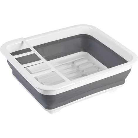 Wenko 54780100 scolapiatti pieghevole di stoviglie scolapiatti, Scolapiatti, Polipropilene, Bianco, 31 x 36,5 x 13 cm
