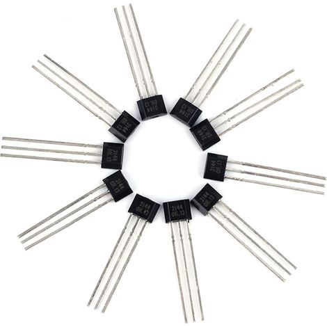 Packung mit 10 A3144 3144E OH3144E Hall-Effekt-Sensoren, 3-poliges SIP-Gehäuse TO-92UA (1/5)