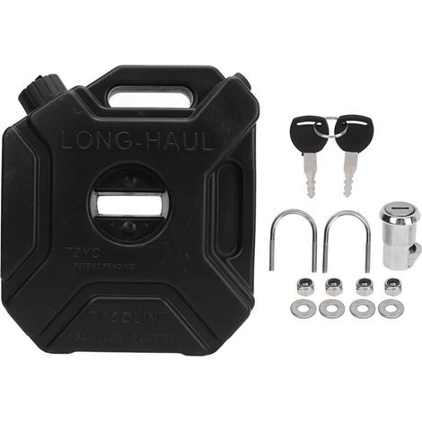 5L / 1.3 Gallon gaz Peut avec Serrure et clé, réservoir de Carburant Huile Essence bidons de Stockage, réservoir de Secours d'urgence avec Support de Montage pour Moto UTV SUV (1/5)